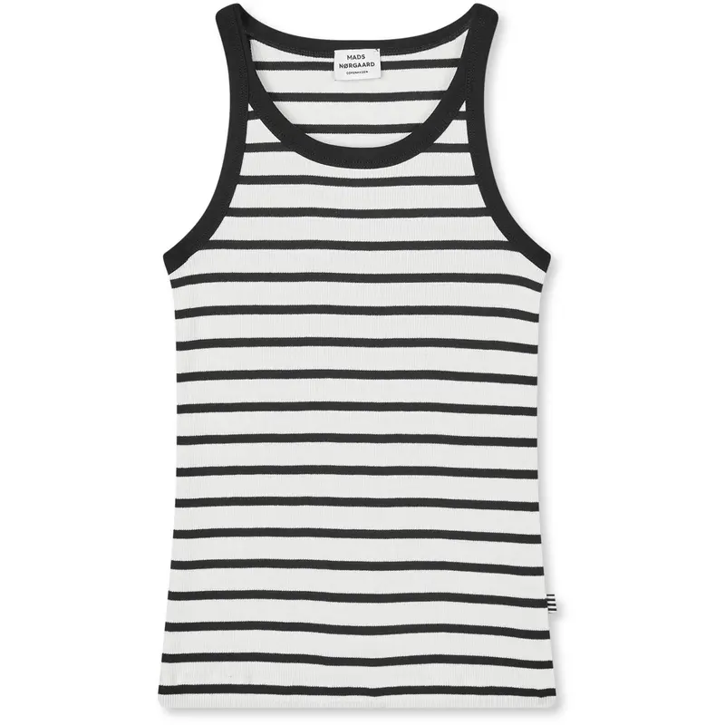 Mads Nørgaard Vanilla Ice/Black 2X2 Cotton Stripe Carinila Top 1