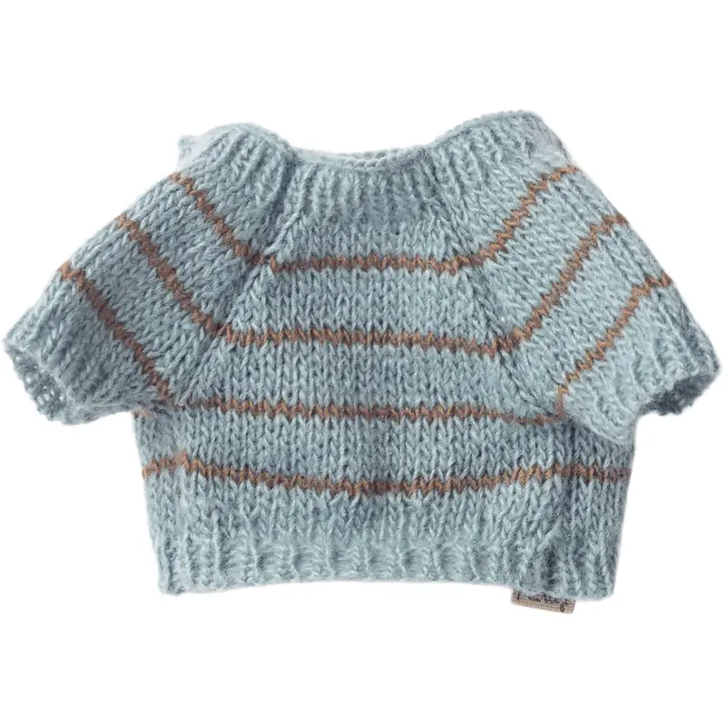 Maileg Hvalpetilbehør , Small, Strikket Sweater - Lys Blå 1