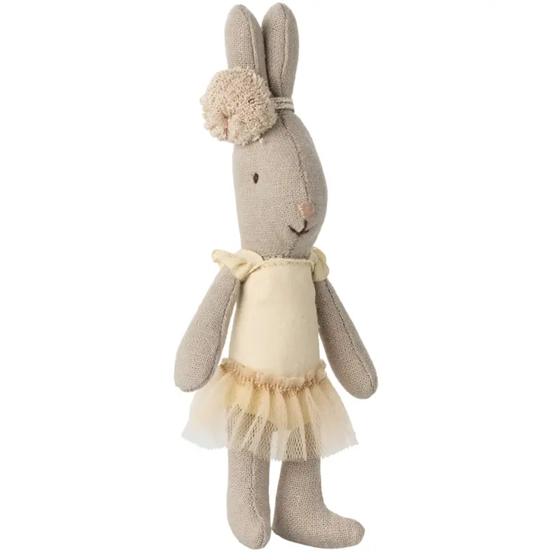 Maileg Rabbit, Micro - Ballet Dragt Og Nederdel Cream 1