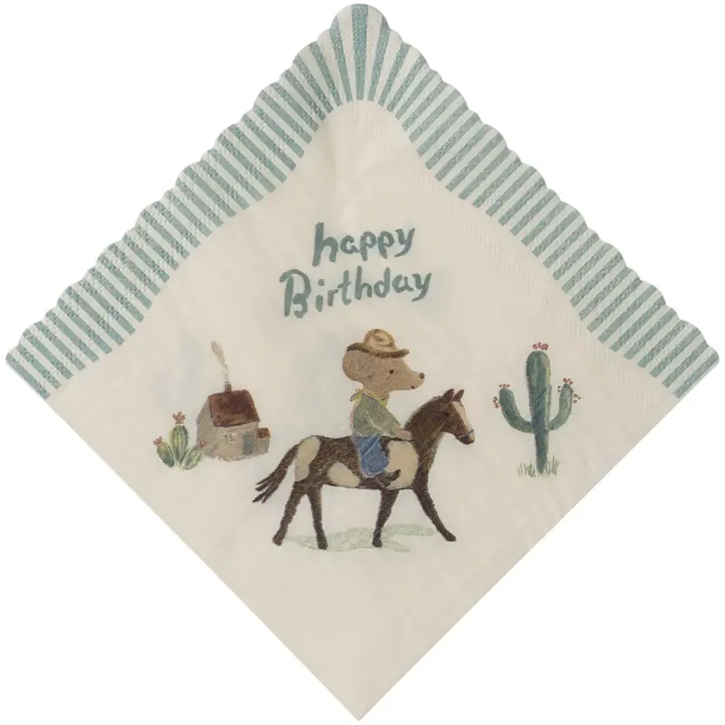 Maileg Servietter, Happy Birthday - Cowboy 1