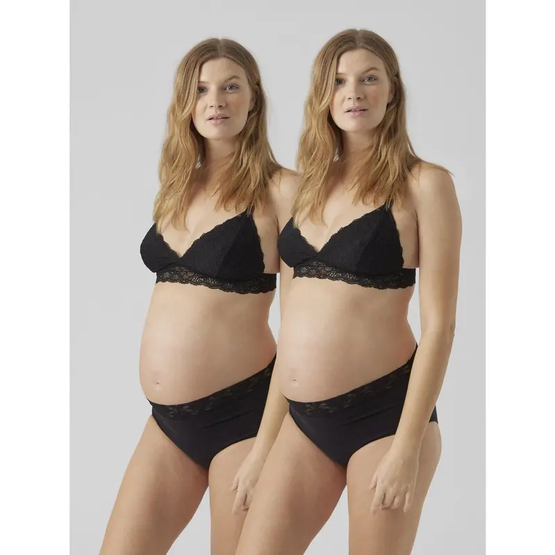Mama;Licious Black Mlheal Hw Lace Trusser 2-P Noos 2