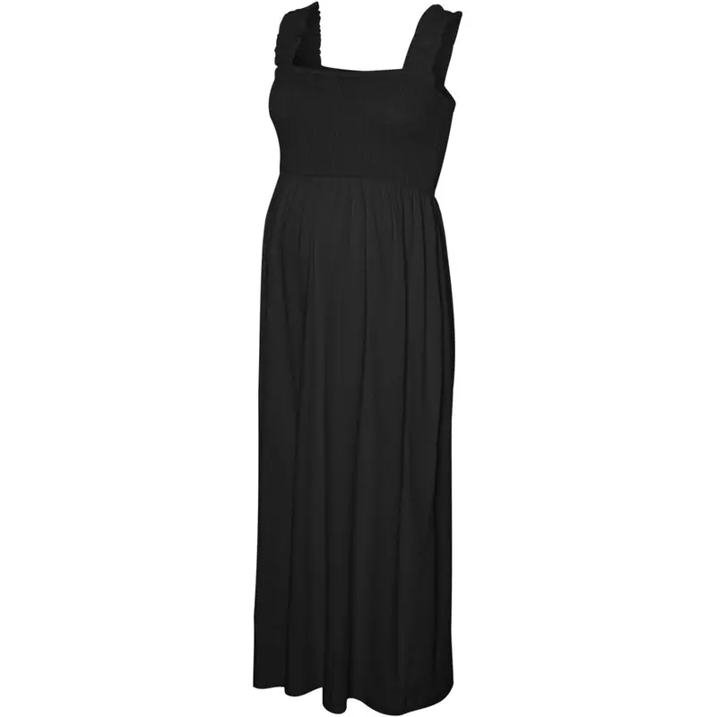 Mama;Licious Black Mlivy Smock Sl Jrs Midi Kjole Noos 1