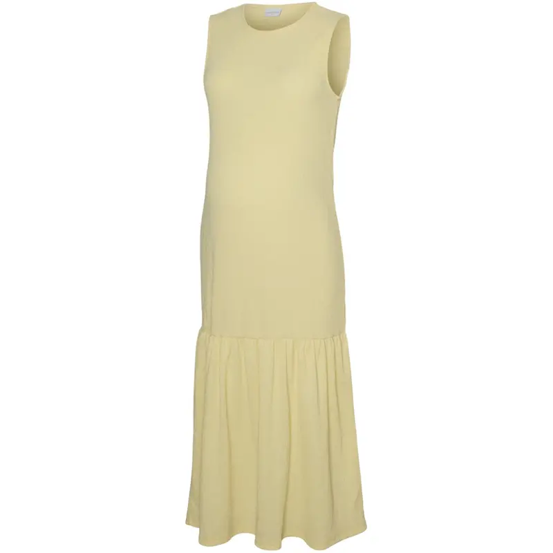Mama;Licious Mellow Yellow Mlcaileen Sl Jrs Peplum Midi Kjole 1