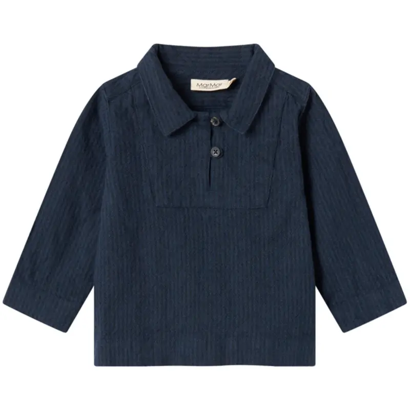 Marmar Chambray Dark Blue Stripe Tovas Bluse 1