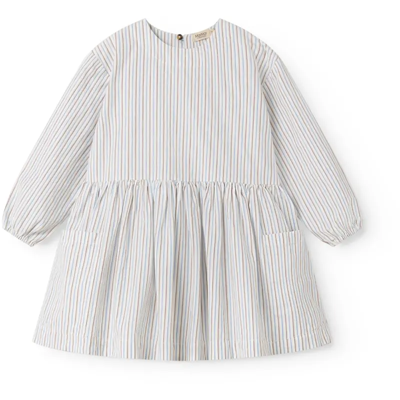 Marmar Cotton Blue Iris Stripe Dagmary Kjole 1