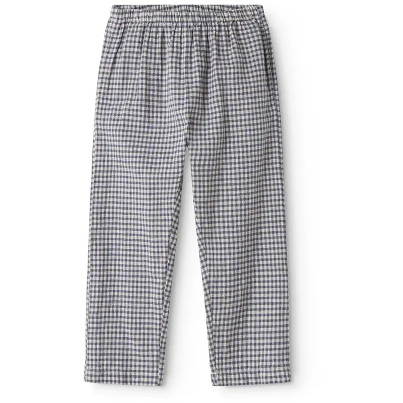 Marmar Cotton Linen Marine Check Panto Bukser 1