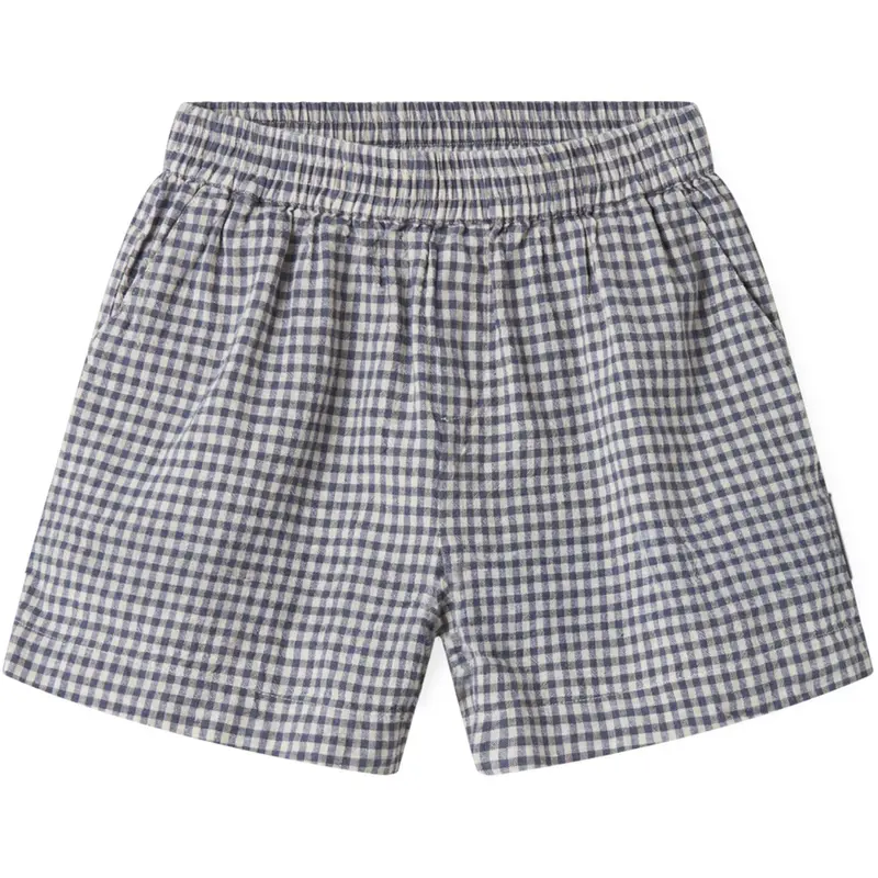 Marmar Cotton Linen Marine Check Pinon Shorts 1