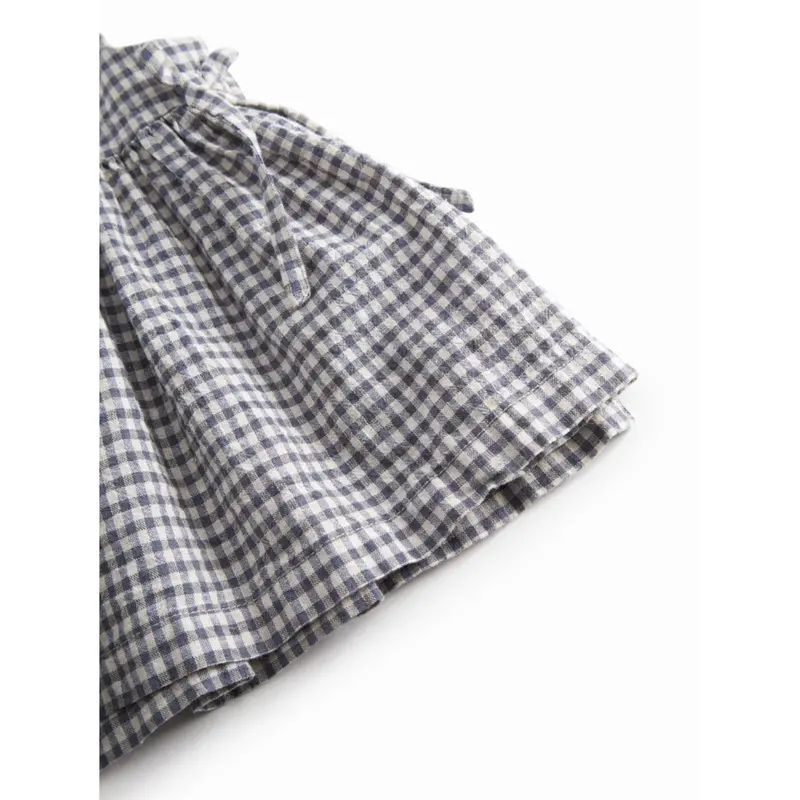 Marmar Cotton Linen Marine Check Tarame Top 4