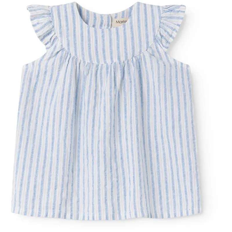Marmar Cotton Linen Surf Blue Stripe Dhana B Kjole 1