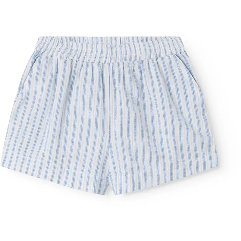 Marmar Cotton Linen Surf Blue Stripe Pinon Shorts 1