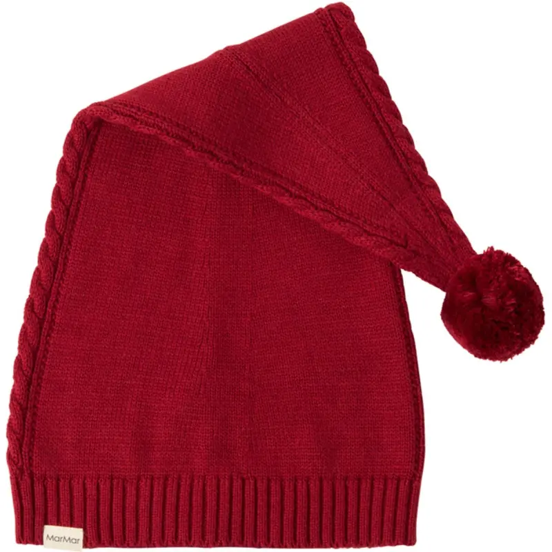 Marmar Cotton Rayon Knit Cable Hibiscus Red Alfen Nissehue 1
