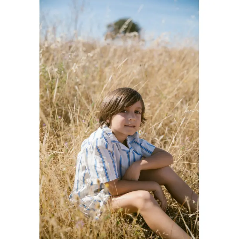 Marmar Cotton Stripes Chambray Stripe Pina Shorts 2