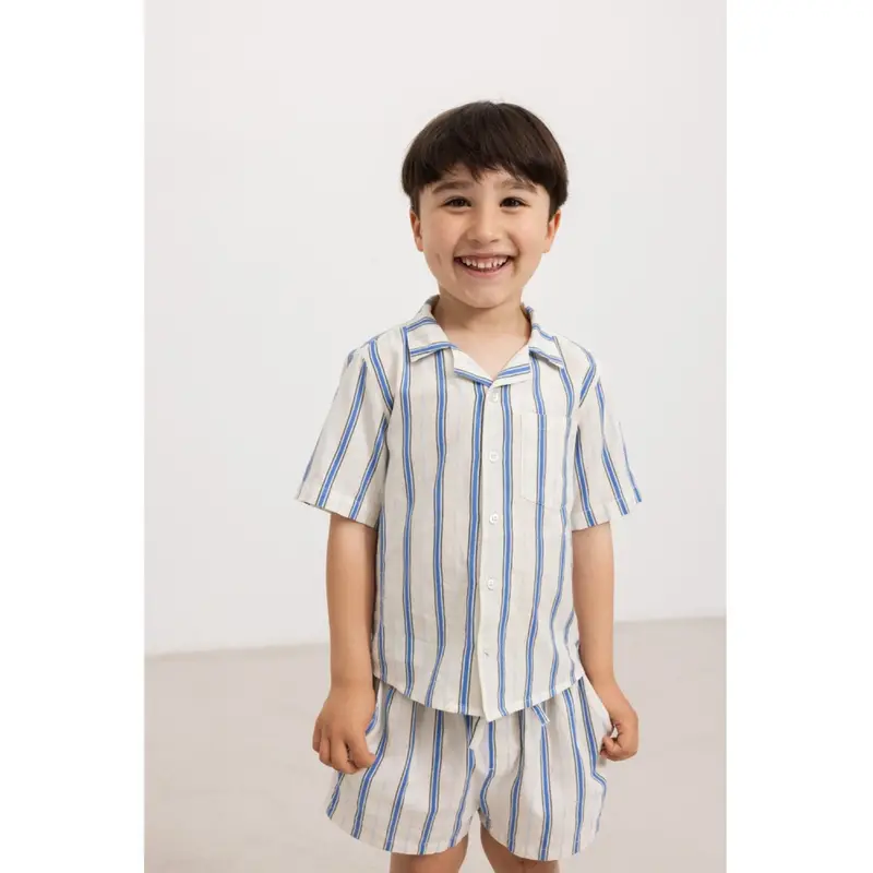 Marmar Cotton Stripes Chambray Stripe Pina Shorts 3