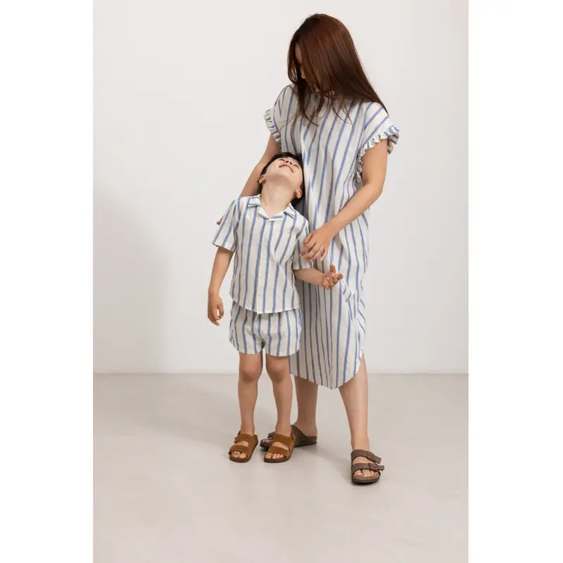 Marmar Cotton Stripes Chambray Stripe Pina Shorts 4