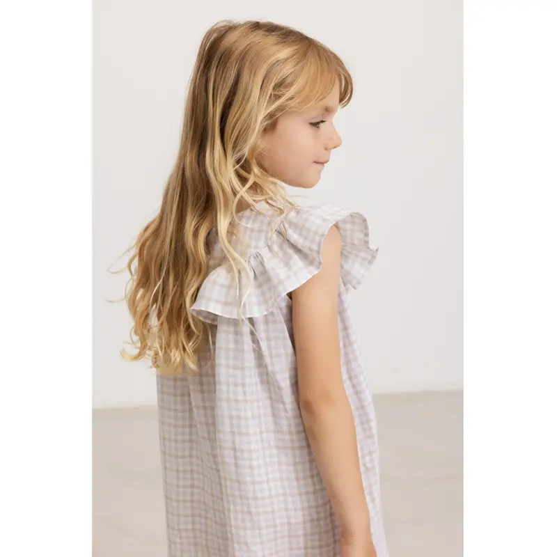 Marmar Fine Linen Summer Check Drine Ss Kjole 3