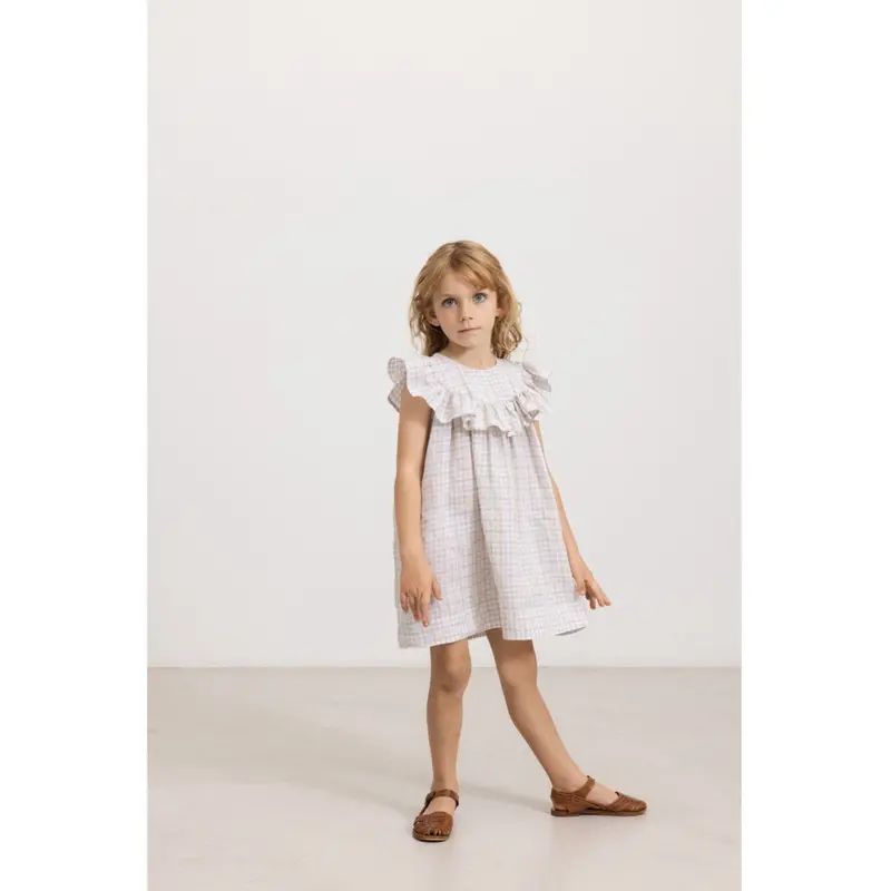 Marmar Fine Linen Summer Check Drine Ss Kjole 4