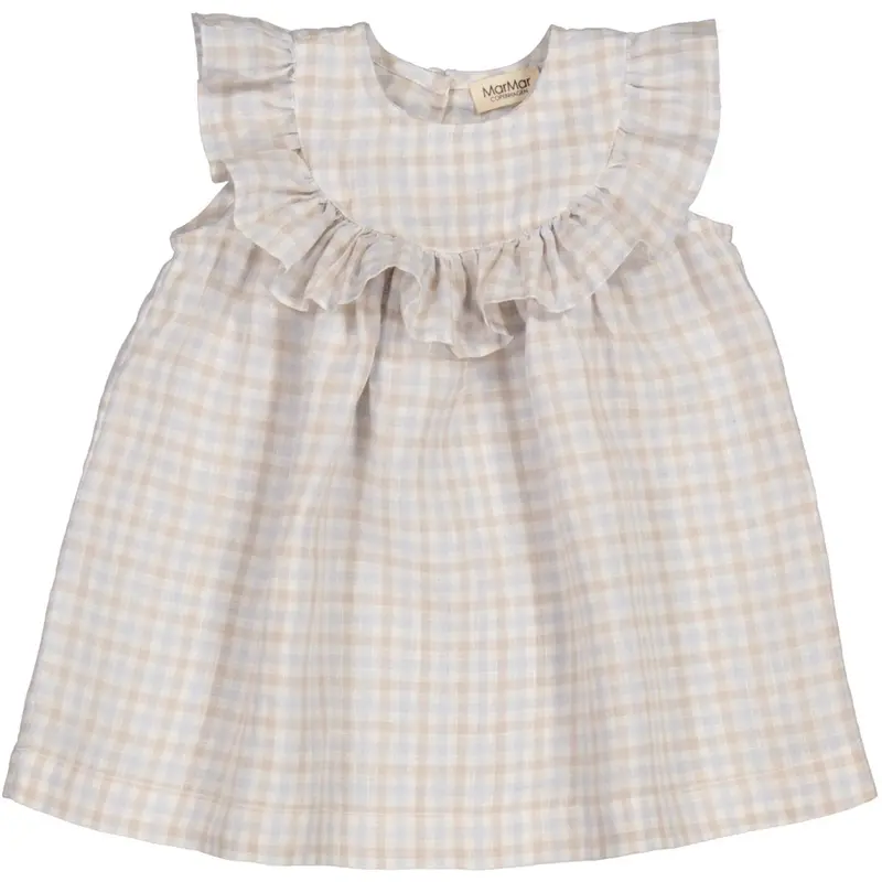 Marmar Fine Linen Summer Check Drine Ss Kjole 5