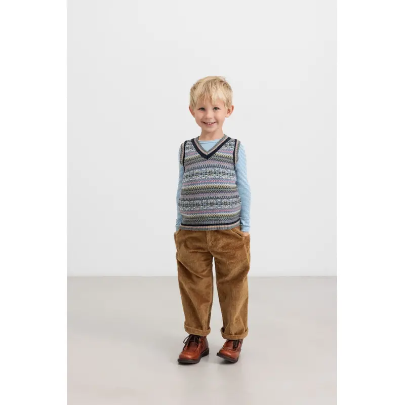 Marmar Light Cotton Wool Fair Isle Fair Isle Taj B Strikket Vest 2