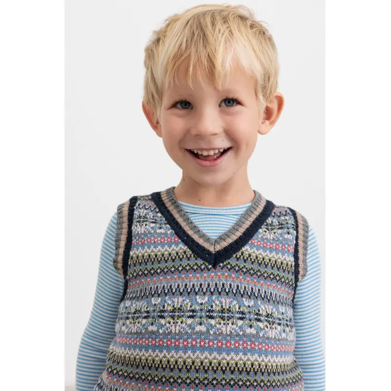 Marmar Light Cotton Wool Fair Isle Fair Isle Taj B Strikket Vest 3