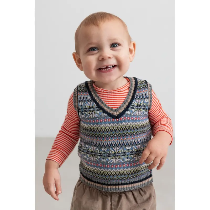 Marmar Light Cotton Wool Fair Isle Fair Isle Taj B Strikket Vest 4
