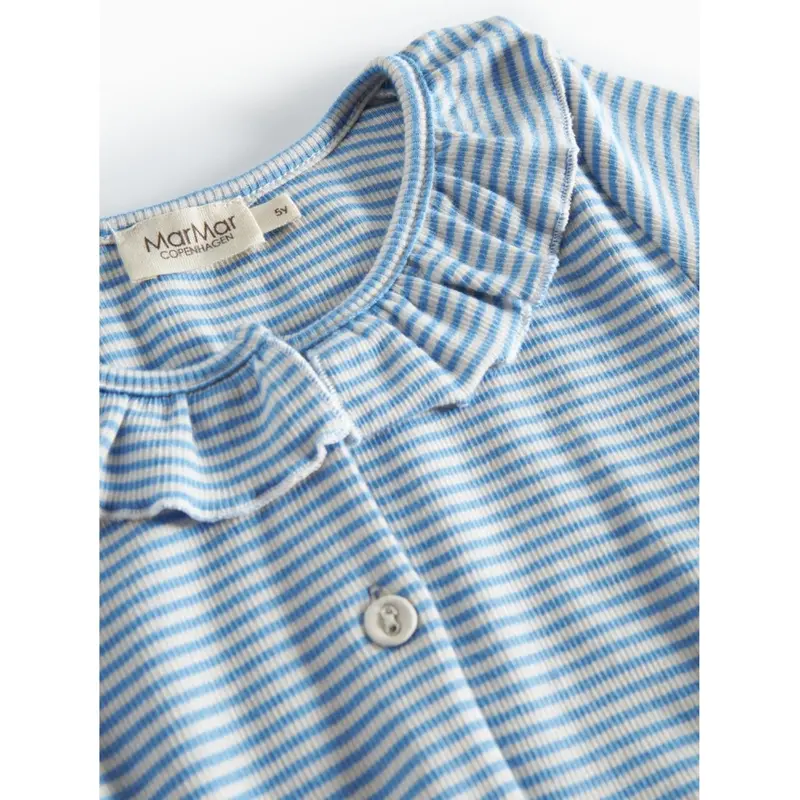 Marmar Modal Fine Rib Blue Stripe Dama Ls Kjole 2