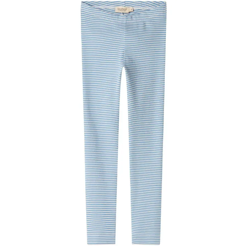 Marmar Modal Fine Rib Blue Stripe Leggings 1