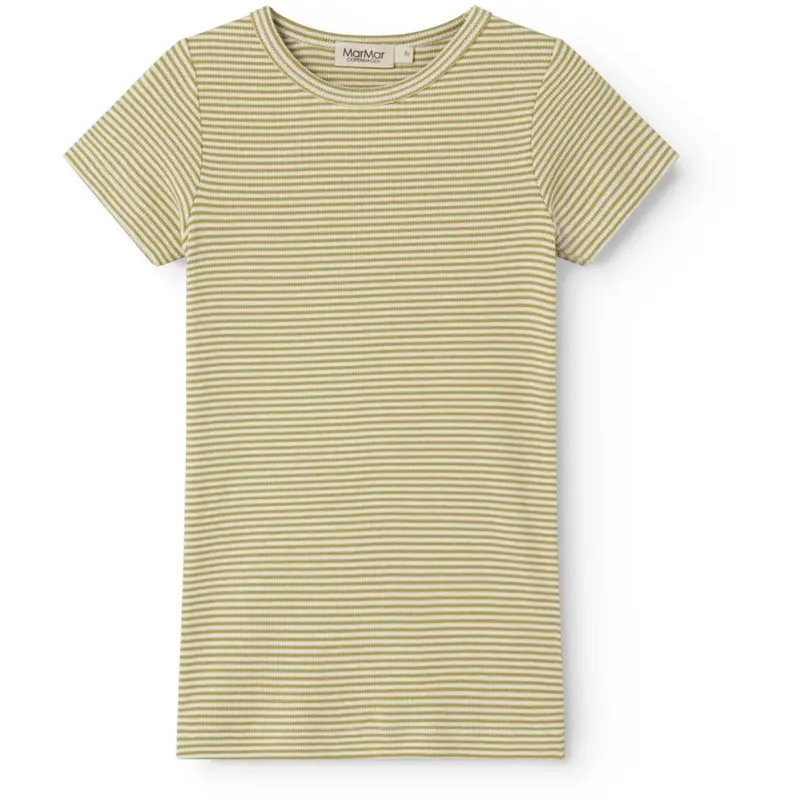Marmar Modal Fine Rib Olive Stripe Tago T-Shirt 1