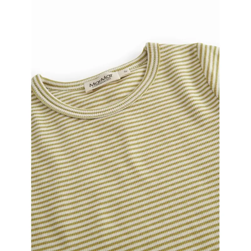Marmar Modal Fine Rib Olive Stripe Tago T-Shirt 2