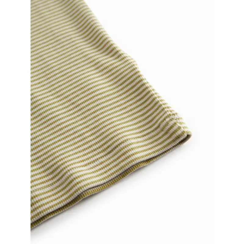 Marmar Modal Fine Rib Olive Stripe Tago T-Shirt 3