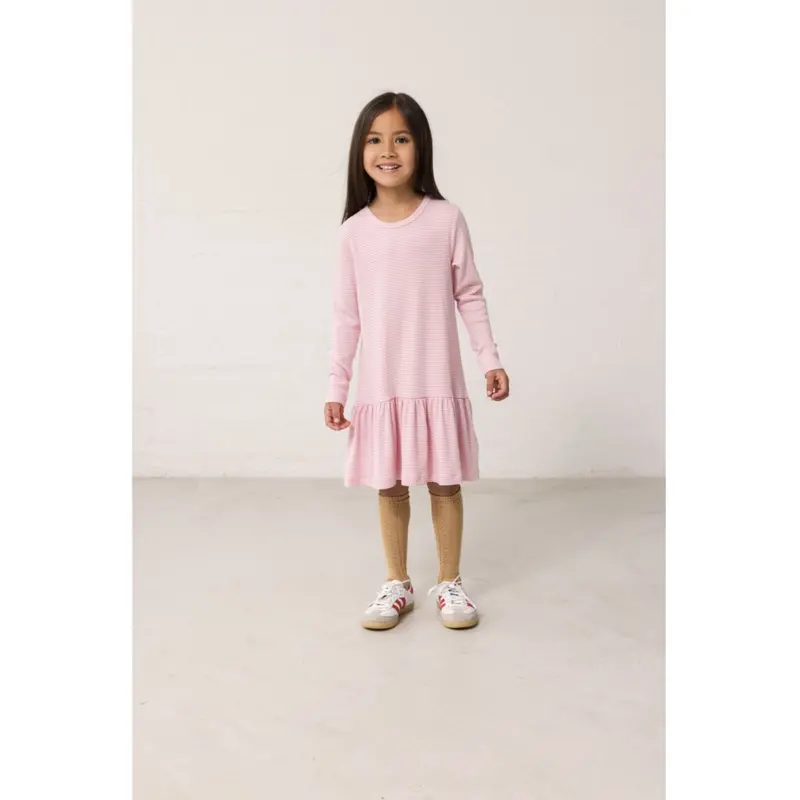 Marmar Modal Fine Rib Pink Stripe Diro Kjole 2