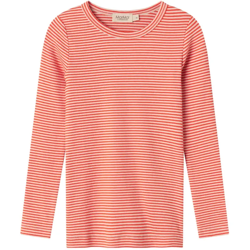 Marmar Modal Fine Rib Red Stripe Tani Bluse 1