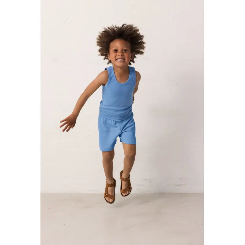 Marmar Modal Fine Rib Surf Blue Sleeveless Top 2