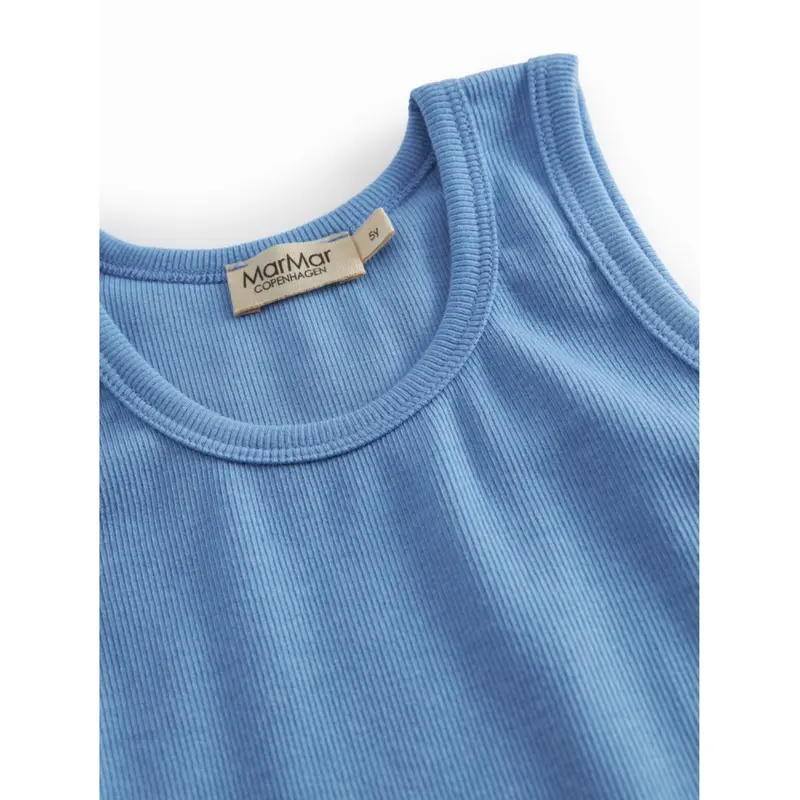 Marmar Modal Fine Rib Surf Blue Sleeveless Top 3
