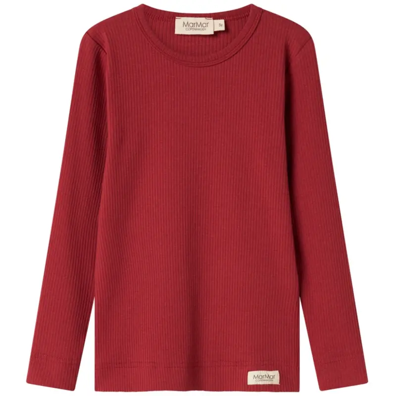 Marmar Modal Hibiscus Red Plain Tee Ls 1