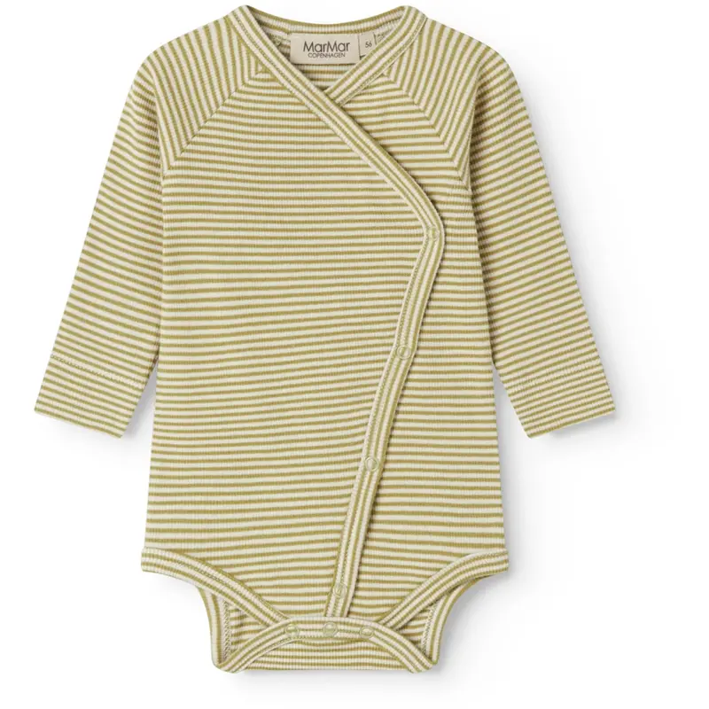 Marmar Newborn Modal Fine Rib Olive Stripe Bellis Body 1