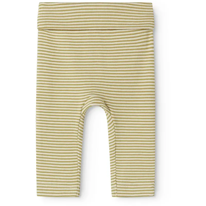Marmar Newborn Modal Fine Rib Olive Stripe Piva Bukser 1