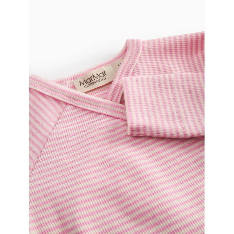 Marmar Newborn Modal Fine Rib Pink Stripe Bellis Body 2