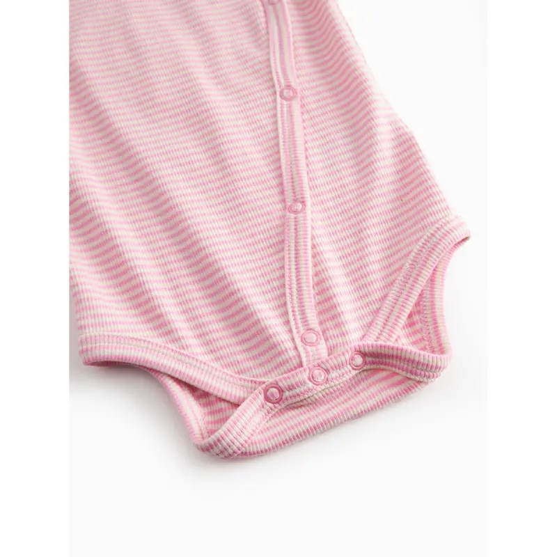 Marmar Newborn Modal Fine Rib Pink Stripe Bellis Body 3