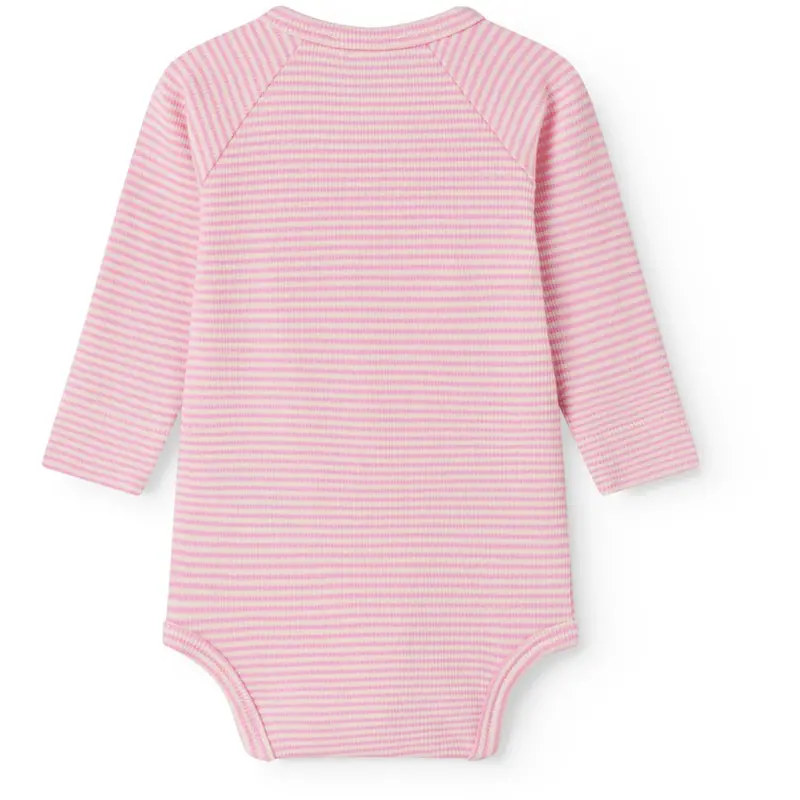 Marmar Newborn Modal Fine Rib Pink Stripe Bellis Body 4