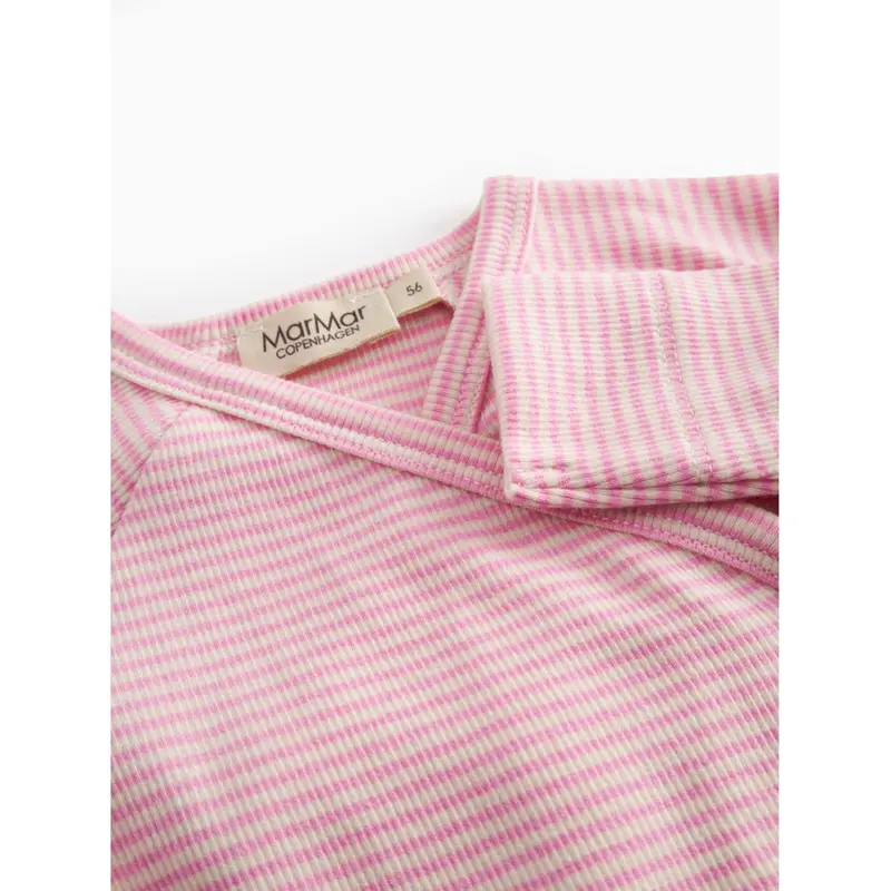 Marmar Newborn Modal Fine Rib Pink Stripe Rikke Heldragt 3