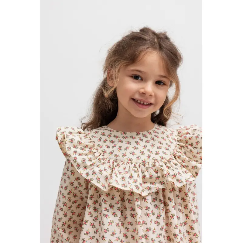 Marmar Poplin Japanese Flower Drine Ls Kjole 3