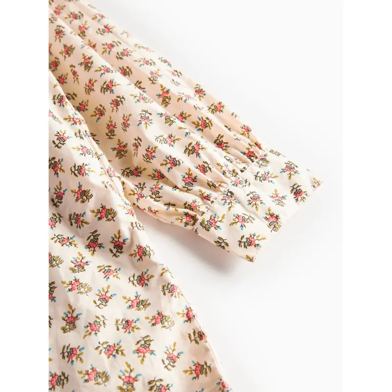 Marmar Poplin Japanese Flower Drine Ls Kjole 5