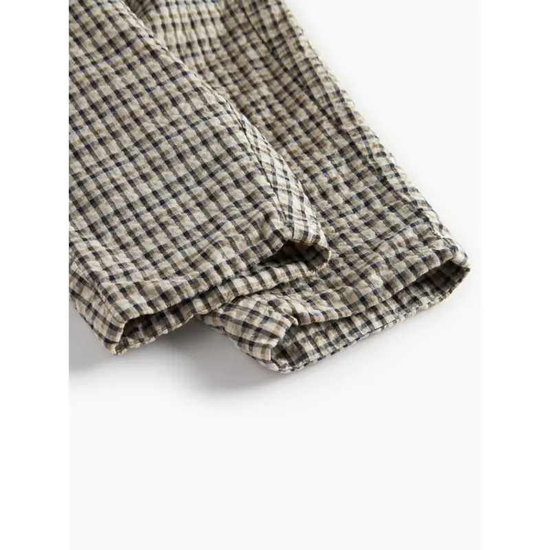 Marmar Seersucker Check Pilot Navy Check Palle Bukser 4