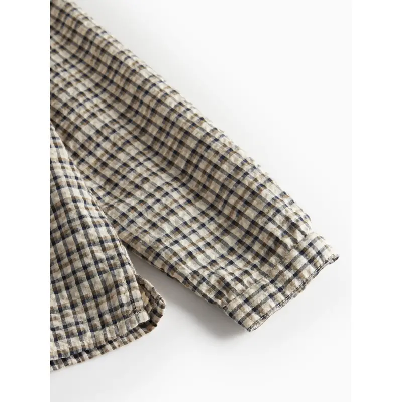 Marmar Seersucker Check Pilot Navy Check Tokyo Skjorte 5
