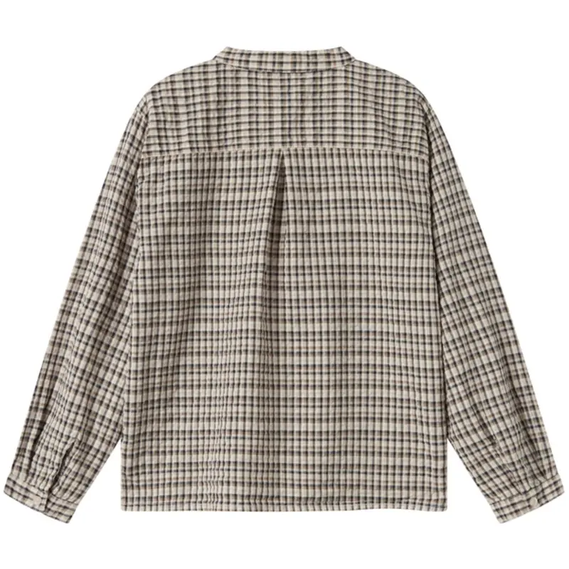 Marmar Seersucker Check Pilot Navy Check Tokyo Skjorte 6