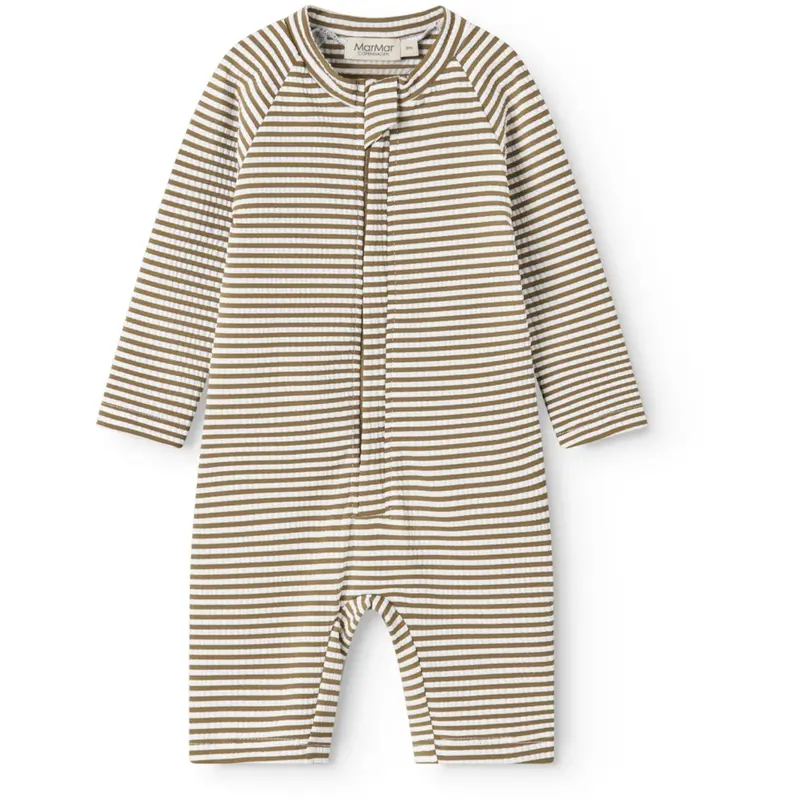 Marmar Seersucker Swim Dark Bronze Stripe Swal Dragt 1