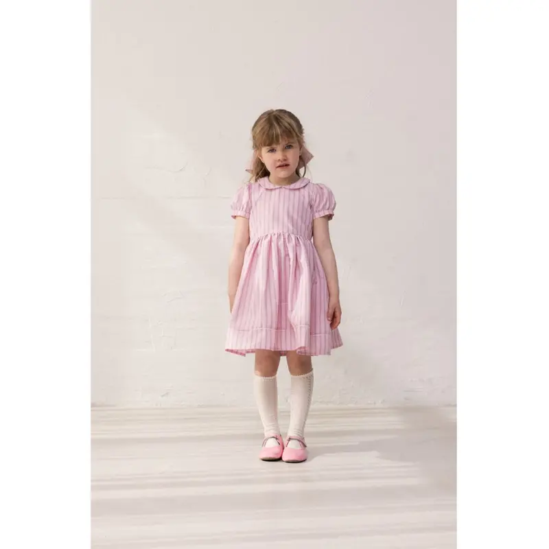 Marmar Smooth Cotton Bonbon Pink Stripes Darcel Kjole 2