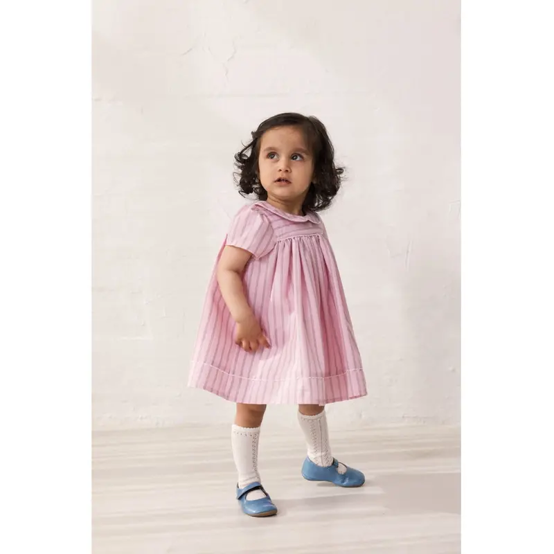 Marmar Smooth Cotton Bonbon Pink Stripes Dulla Kjole 2