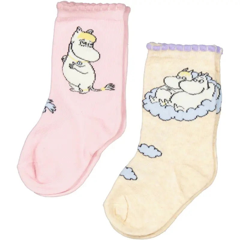 Marmar Socks Jacquard Lavender Moomin Strømper Scallop (2-Pack) 1