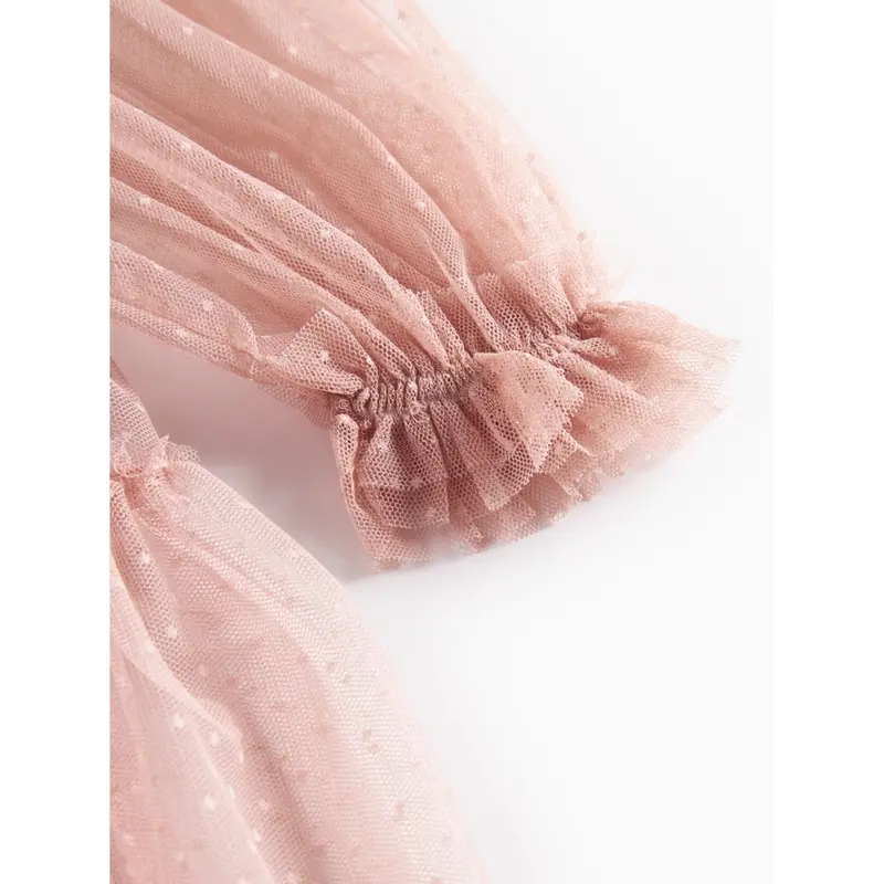 Marmar Tulle Dotty Faded Rose Doth Ls Kjole 5